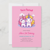 Cute Unicorn Birthday Party Kaart (Voorkant)