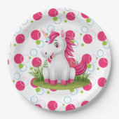 Cute Unicorn Birthday Party Paper Bord (Voorkant)