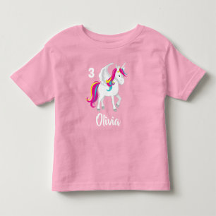 Cute Unicorn Birthday Personalised Pink Kinder Shirts