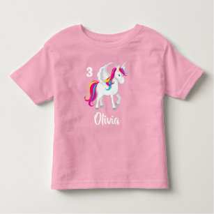 Cute Unicorn Birthday Personalised Pink Kinder Shirts