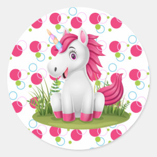Cute Unicorn Birthday Sticker Favors