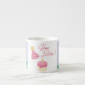 Cute Unicorn Birthday Theme Mug Espresso Kop (Voorkant)