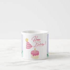Cute Unicorn Birthday Theme Mug Espresso Kop