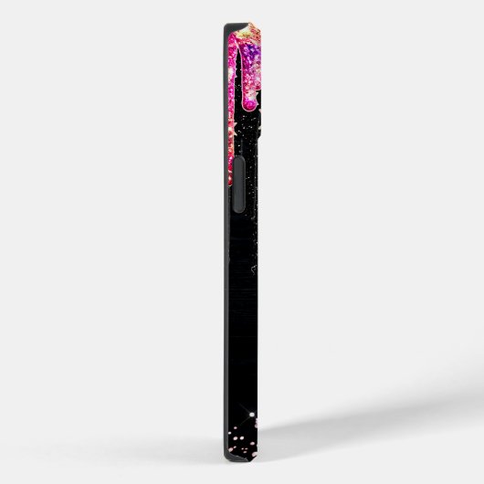 Cute unicorn Black glitter verjaardagsmonogram Case-Mate iPhone Case (Achterkant / Rechts)