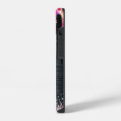Cute unicorn Black glitter verjaardagsmonogram iPhone Hoesje (Linkerkant)