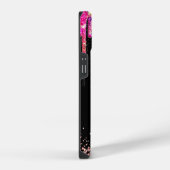 Cute unicorn Black glitter verjaardagsmonogram iPhone Hoesje (Rechterkant)