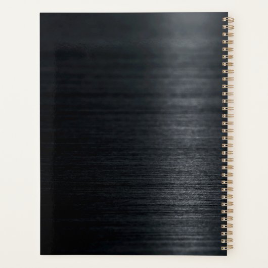 Cute unicorn Black glitter verjaardagsmonogram Planner (Achterkant)