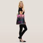 Cute unicorn Black glitter verjaardagsmonogram Tote Bag (Op model)