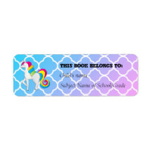 Cute Unicorn Blue en Roze Quatrefoil