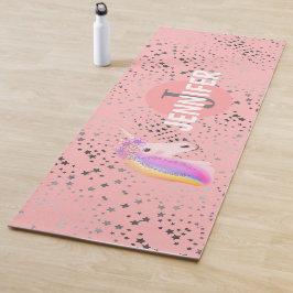 Cute Unicorn Blush Pink Fantasy Stars Persoonlijk Yogamat