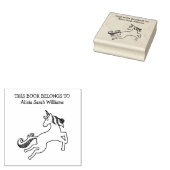 Cute Unicorn Book Belangen Gepersonaliseerde boekp Rubberstempel (Gestempeld)