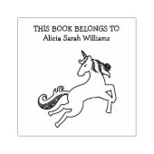 Cute Unicorn Book Belangen Gepersonaliseerde boekp Rubberstempel (Afrduk)