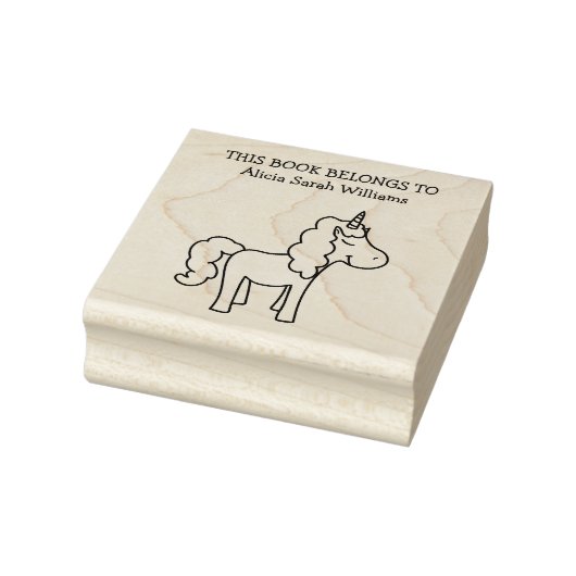Cute Unicorn Book Belangen Gepersonaliseerde boekp Rubberstempel (Stempel)