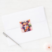 Cute Unicorn Bunny Vierkante Sticker (Envelop)