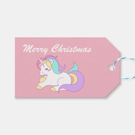 Cute Unicorn. Cadeaulabel (Voorkant (Horizontaal))