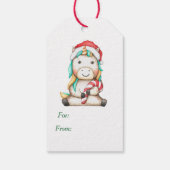 Cute Unicorn Candy Cane Cadeaulabel (Achterkant)