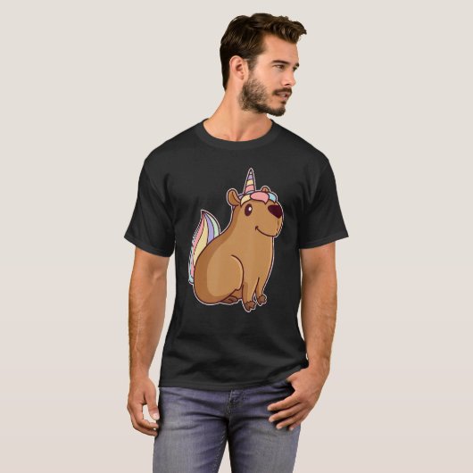 Cute Unicorn Capybara T-shirt (Voorkant volledig)