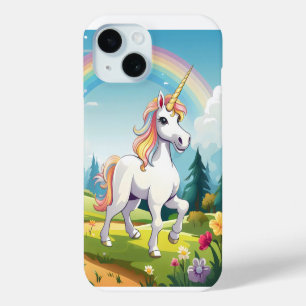 Cute Unicorn Cartoon iPhone 15 Case
