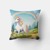 Cute Unicorn Cartoon Kussen (Achterkant)