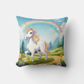 Cute Unicorn Cartoon Kussen (Voorkant)
