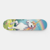 Cute Unicorn Cartoon Persoonlijk Skateboard (Horizontaal)