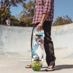 Cute Unicorn Cartoon Persoonlijk Skateboard