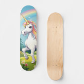 Cute Unicorn Cartoon Persoonlijk Skateboard (Voorkant)