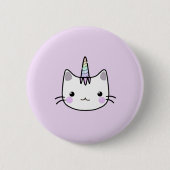 Cute Unicorn Cat Badge Ronde Button 5,7 Cm (Voorkant)