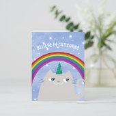 Cute Unicorn Cat Briefkaart (Staand voorkant)