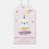 Cute Unicorn Cat - Kinderen Birthday Cadeaulabel (Voorkant)