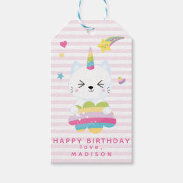 Cute Unicorn Cat - Kinderen Birthday Cadeaulabel