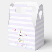 Cute Unicorn Cat - Lavender Striped Kids Birthday Bedankdoosjes (Geopend)