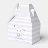 Cute Unicorn Cat - Lavender Striped Kids Birthday Bedankdoosjes (Voorkant Zijde)