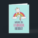 Cute Unicorn Cat Magical Rainbow Funny Birthday Kaart<br><div class="desc">Grappig en schattig verjaardagskaart voor degenen die van puns en humor houden. Ideaal om je vrienden en familie geluk te wensen met hun verjaardag. Bezoek onze winkel voor meer collectie met verjaardagskaarten. Je zult iets coole,  humoristische en soms sarcastische verjaardagskaarten vinden voor je speciale iemand.</div>
