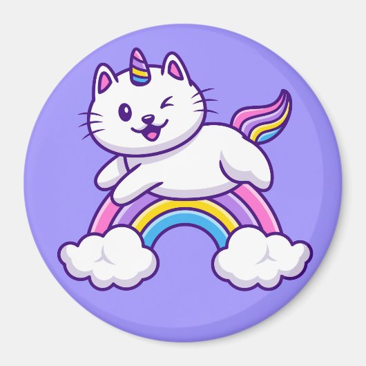 Cute Unicorn Cat Magneet (Voorkant)