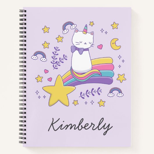 Cute Unicorn Cat Notitieboek (Voorkant)