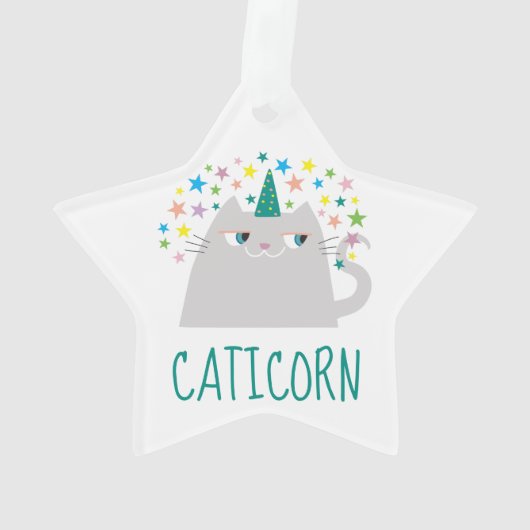 Cute Unicorn Cat Ornament (achterkant)