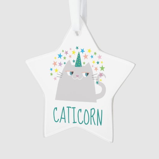 Cute Unicorn Cat Ornament (voorkant)