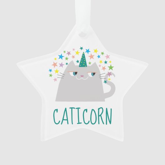 Cute Unicorn Cat Ornament (voorkant)