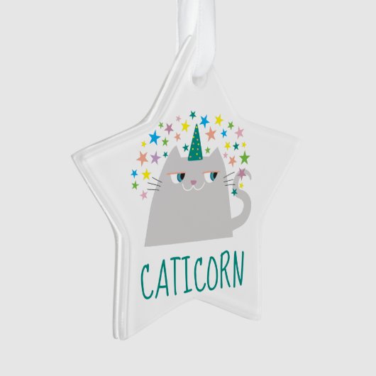 Cute Unicorn Cat Ornament (voorkant)