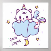 Cute unicorn cat poster (Voorkant)