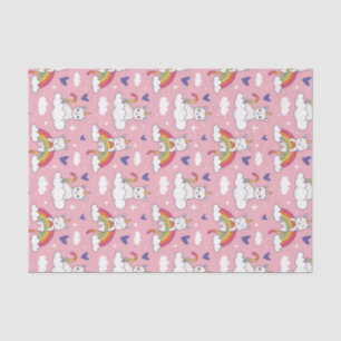 Cute Unicorn Cat Rainbow Pattern Valentijnsdag Tissuepapier