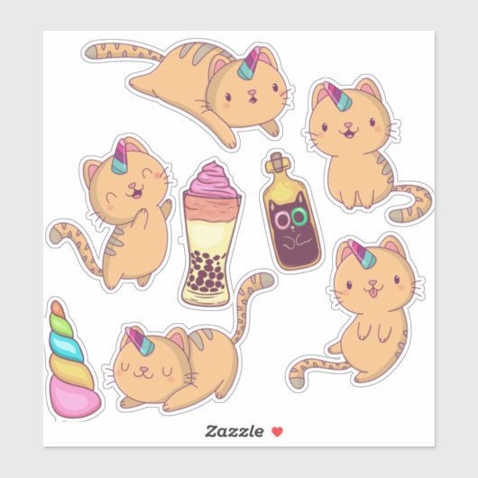 Cute Unicorn Cats Sticker (Vel)