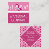 Cute Unicorn Childs Playdate Vierkante Visitekaartje (Voorkant / Achterkant)