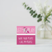 Cute Unicorn Childs Playdate Vierkante Visitekaartje (Staand voorkant)