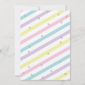 Cute Unicorn, Cloud, Balloons Stars Baby shower Kaart (Achterkant)