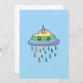 Cute Unicorn Cloud Kaart (Voorkant / Achterkant)