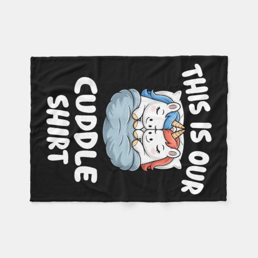 Cute Unicorn Couple This Is Our Cuddle Fleece Deken (Voorkant (Horizontaal))