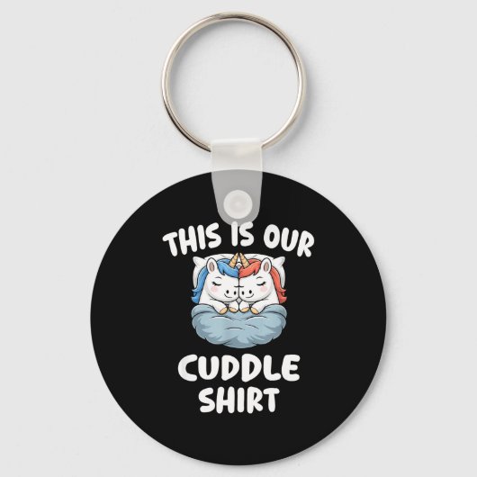 Cute Unicorn Couple This Is Our Cuddle Sleutelhanger (Voorkant)