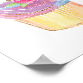 Cute Unicorn Cupcake Kids Birthday Party Poster (Hoek)